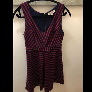 Monteau -Navy blue and red striped dress - Size S